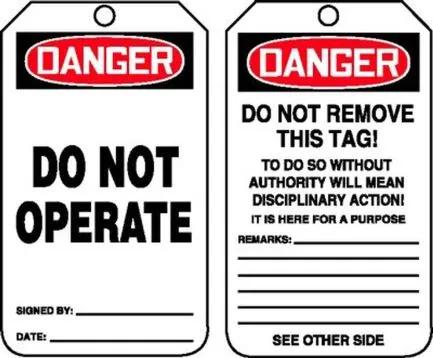 Image of Do Not Operate Tag