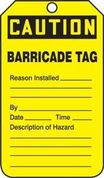 Image of Yellow Barricade Tag